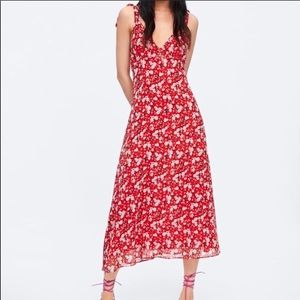 Red Zara floral dress